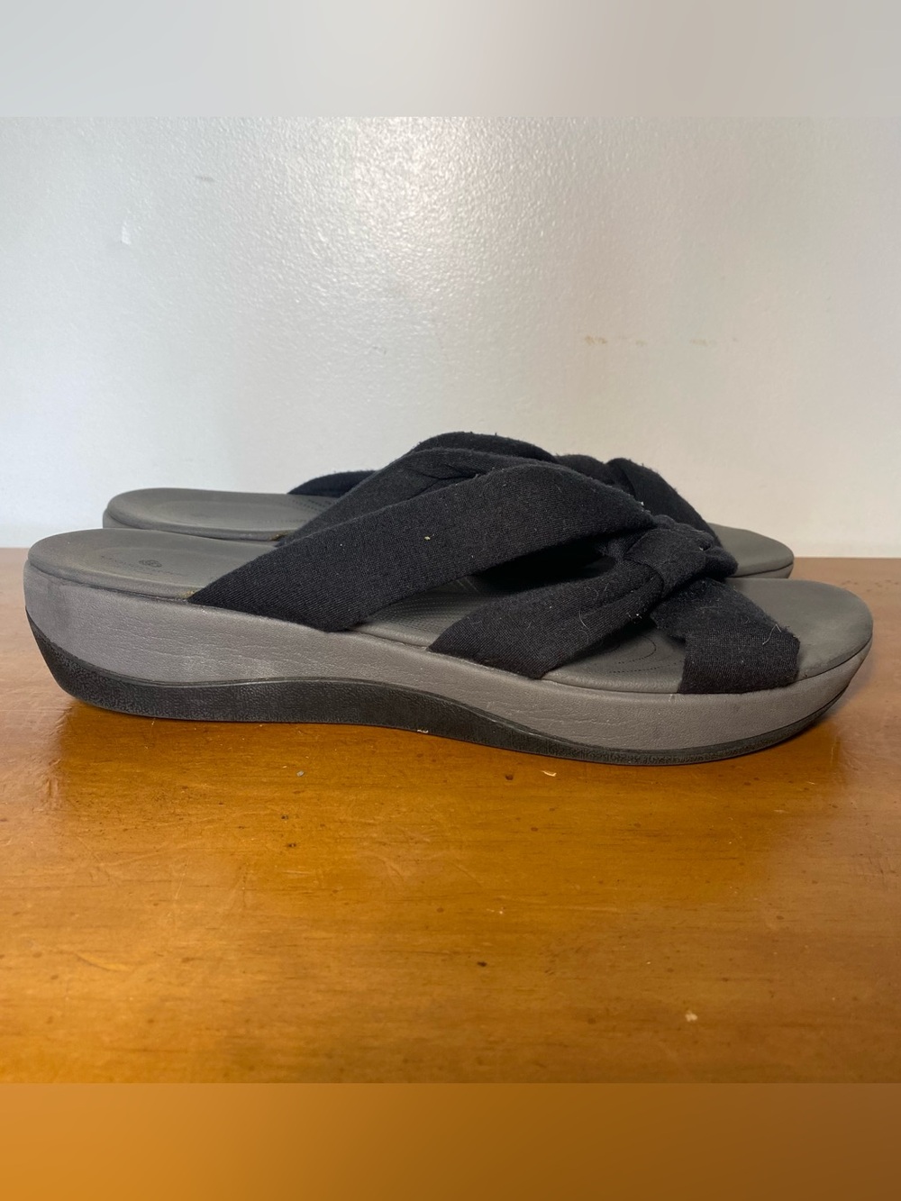 Clarks Cloudsteppers Women’s 10 Arla Dristi Black Slide Sandals Slides Comfort